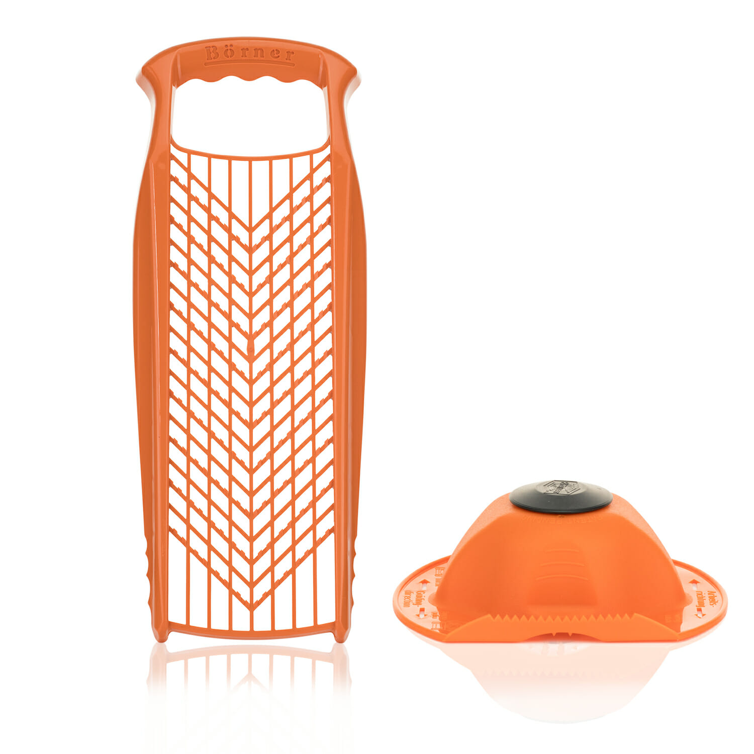 reibe_fruchthalter_orange Tarka do warzyw Reibe z uchwytem do warzyw - Borner